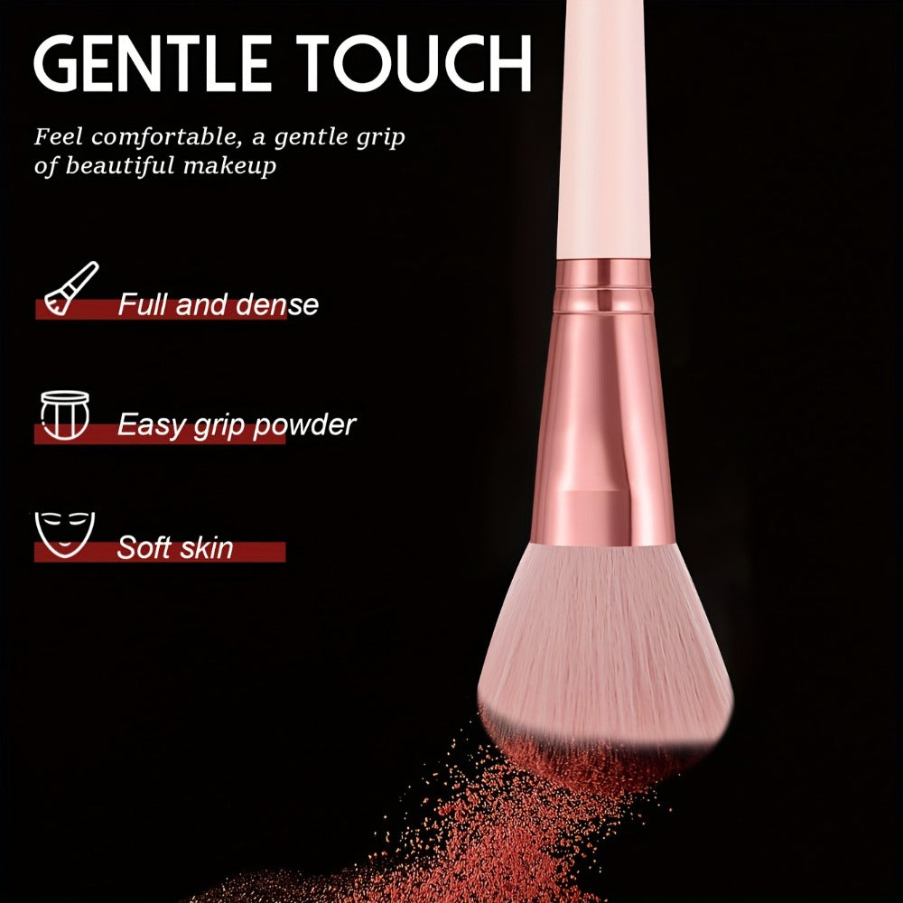 Makeup Brush Set, 46-Piece Nylon Bristle and ABS Handle Kit with Triangle Puff, Foundation Puff and Face-Eye Tools