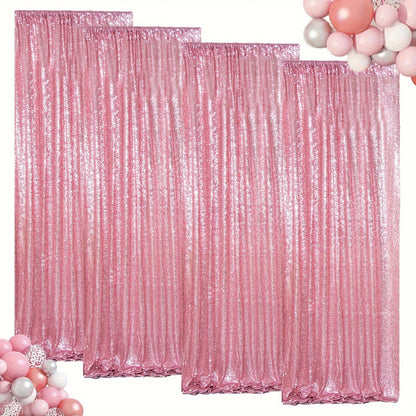 Sequin Backdrop Curtain for Party Wedding - 4x8ft Shimmering Glitter Curtain for Birthday Photo Booth Stage Decoration, Easy Hang, Multi-Color