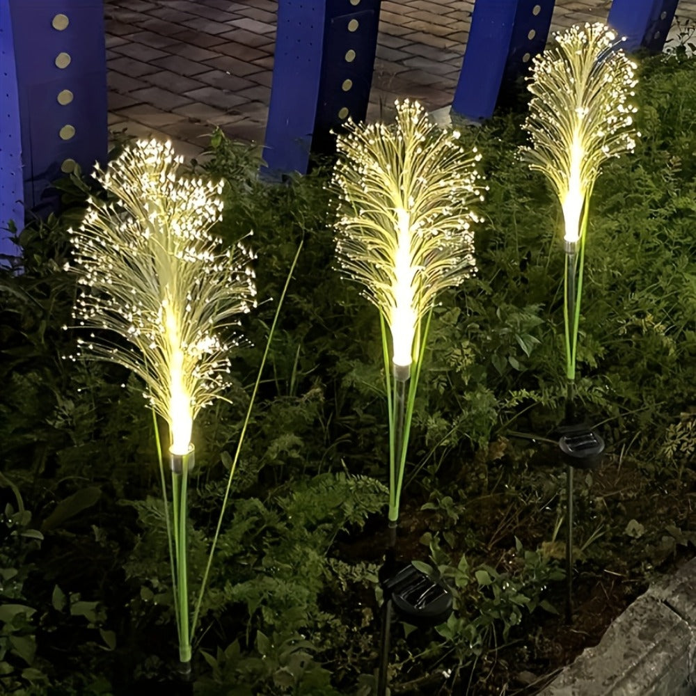 Solar Garden Lights Golden Grass Stakes, IP54 with 1- or 2-Piece Options and Separate Panels