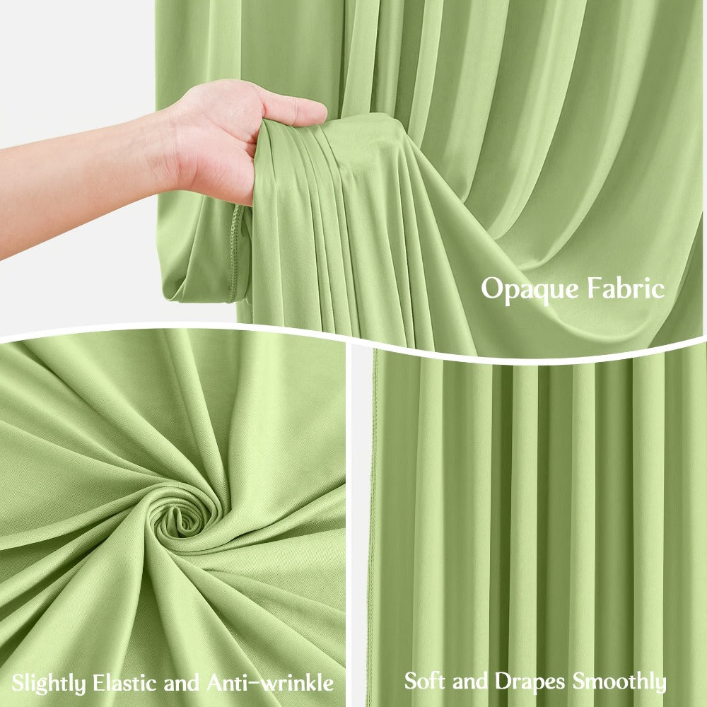 Two-Panel 10 x 10 ft Backdrop Curtain Set with Pole Pockets and 16 Color Options for Events