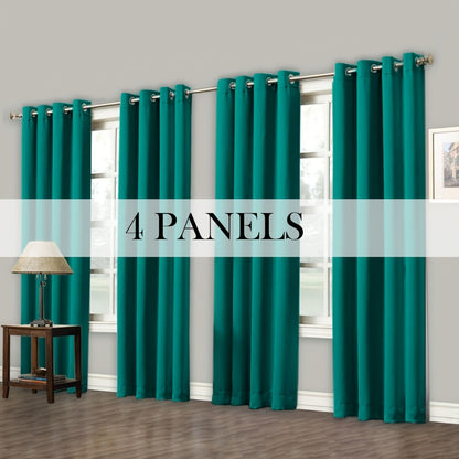 Blackout Curtains Grommet Top Room Darkening Window Drapes 4 Panels Set Living Room Bedroom