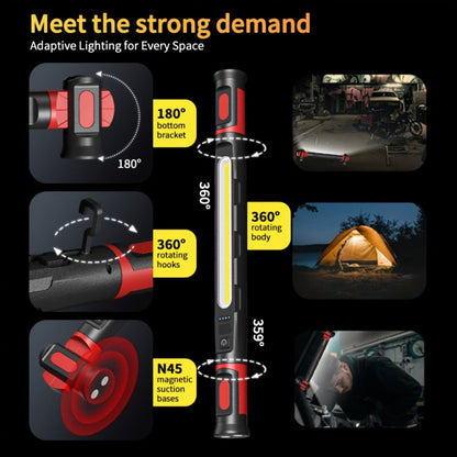 LED Work Light Bar 3000LM Rechargeable Construction Site Lighting Lamp – Hanging Hook, Portable Underhood Work Light for Auto Repair, Garage, Mechanical Maintenance & Emergency Use – Single & 2-Pack Options