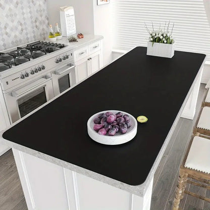 Kitchen Counter Mat Heat Resistant Countertop Protector Pad Extra Large Cuttable Non-Slip Mat for Kitchen Counter Dining Table - Waterproof Protective Mat 36 inch 47 inch Black Gray