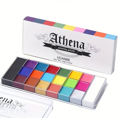 Oil-Based Face Body Paint Palette 20 Colors 168g - Halloween SFX Makeup Kit Black White Flash Tattoo Cosplay