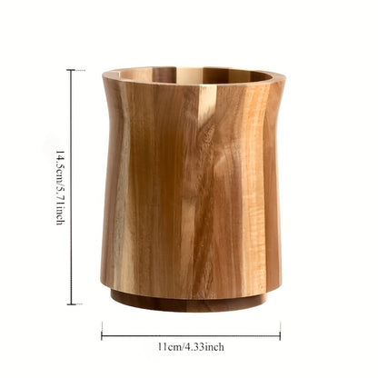 Utensil Holder & Chopstick Organizer - Wall-Mounted Wood Cutlery Storage, No Screws or Adhesive