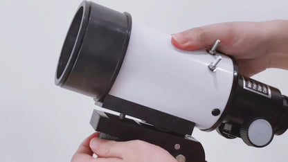 70mm Aperture Telescope 150X for Adults & Kids – Portable Astronomical Telescope with Tripod, Phone Holder, Barlow Lens & Eyepiece, Best Gift for Stargazing, Nature & Education