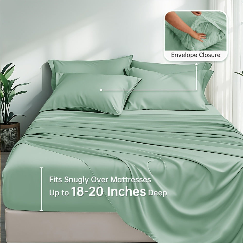 Deep-Pocket Fitted Sheet in Eleven Colors and Twin, Full, Queen or King Checkout Sizes for Home and Everyday Use