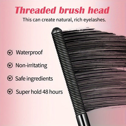 Mascara Primer Waterproof 24-Hour — Smudge-Proof Volumizing Eyelash Primer with Spiral Brush for Curling & Lengthening, Long-Lasting All-Day Eye Makeup for Women