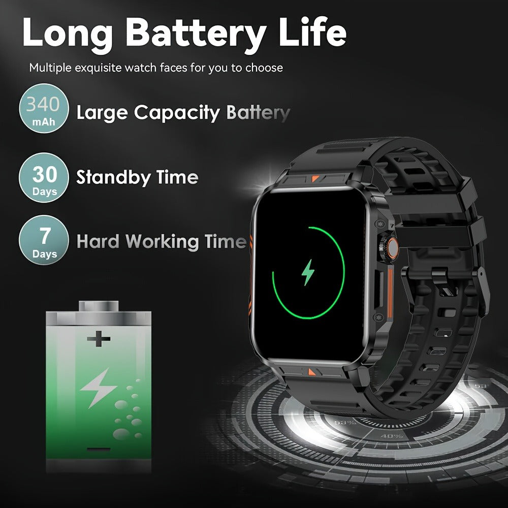 Smartwatch for Men SENBONO L81B 1.95 Inch with Calling, 100+ Sport Modes and 340mAh Battery