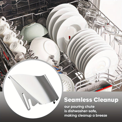 Stainless-Steel-Style Stand Mixer Pouring Chute in One- or Two-Piece Checkout Configurations