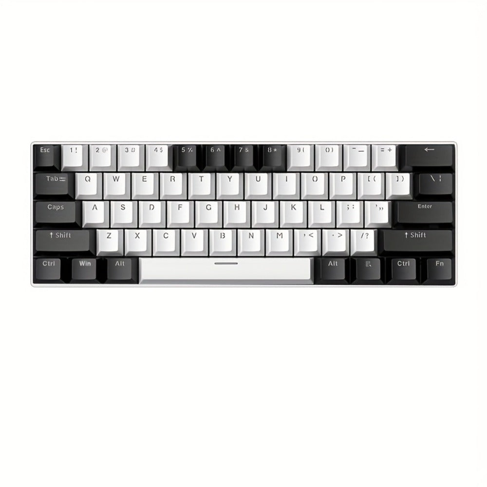 Blue Switch RGB Mechanical Keyboard 60% Layout – 61 Keys Ultra-Compact Wired Tenkeyless Design for PC, Laptop & Mac | Clicky Tactile Gaming & Typing Keyboard | Black & White Color Options