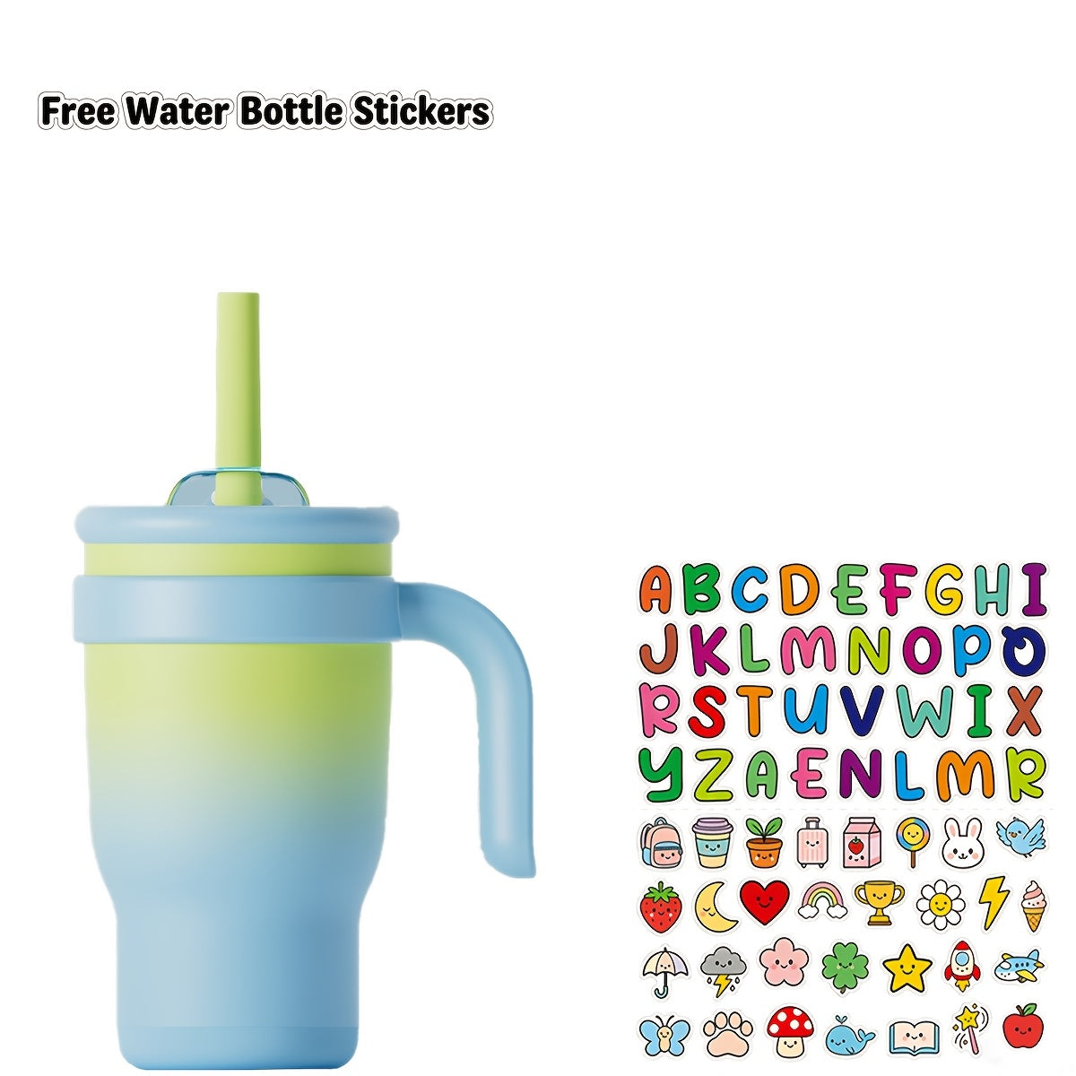 Insulated Tumbler 14oz Stainless Steel with Handle, Straw, Two-Way Lid and Ten Color Options