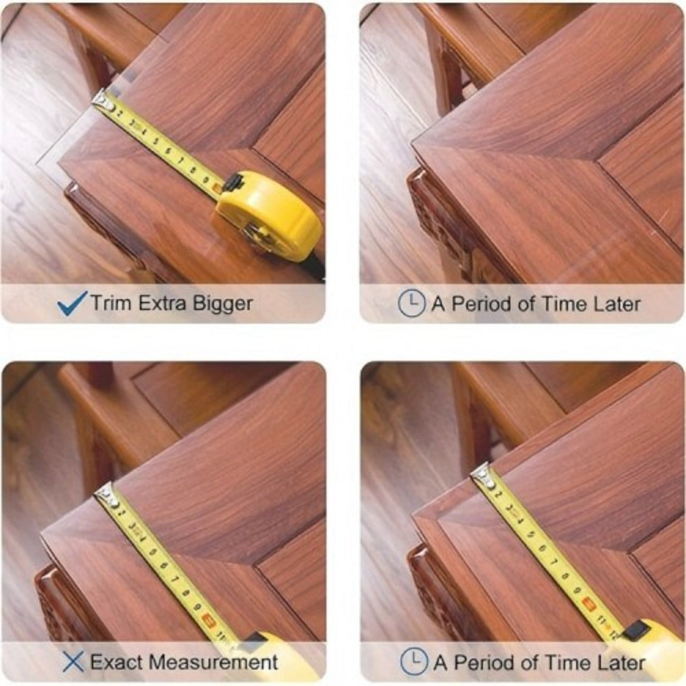 Clear PVC Tablecloth Table Protector 1.5mm Thick Transparent Table Cover Heat Resistant Scratch Resistant Waterproof Desk Mat for Dining Table Home Office Restaurant Coffee Table Multiple Sizes