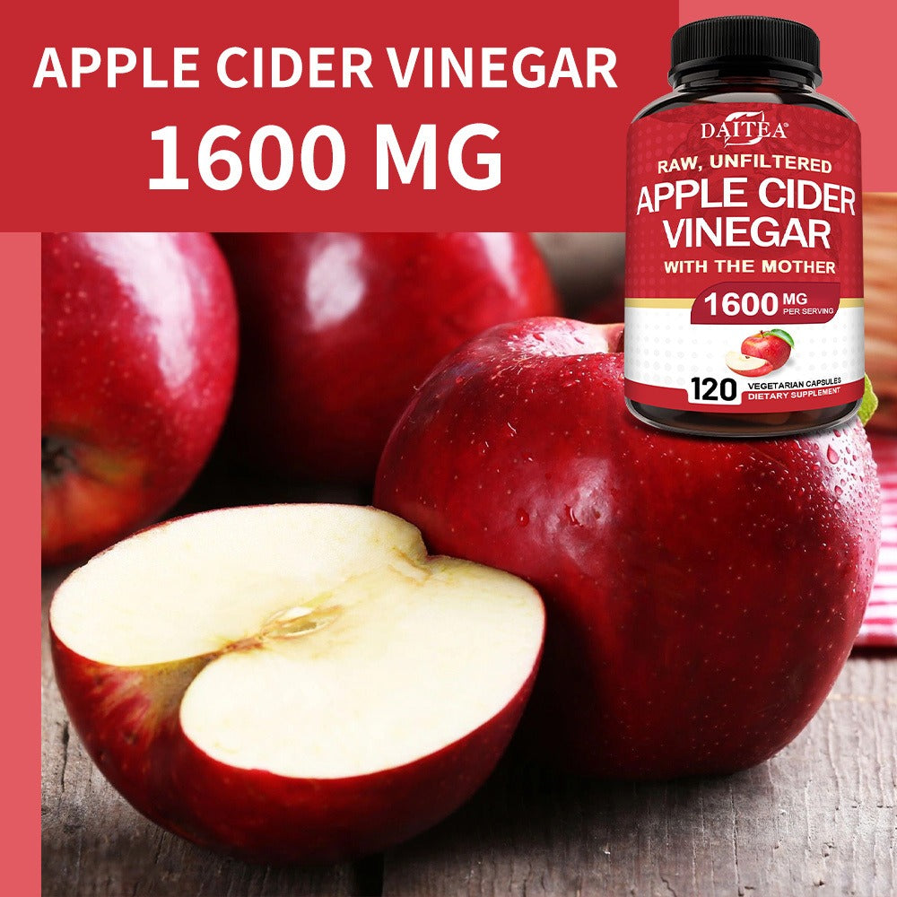 Apple Cider Vinegar Capsules 1600mg with Vitamin & Mineral Blend – Digestion, Weight Management & Energy Supplement 120 Capsules 60-Day Supply for Women & Men | 1, 2 or 3 Bottle Options