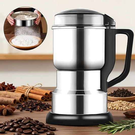 Electric Spice Grinder 300W – Multifunctional 304 Stainless Steel Coffee Bean Herb Seasoning Grain Grinder Machine for Kitchen, Large Capacity, Powerful & Fast