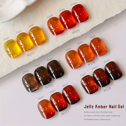 Gel Nail Polish Set with XEIJAYI Label, 6 Amber Aurora Magnetic Colors, 0.51oz Shades 101 to 138