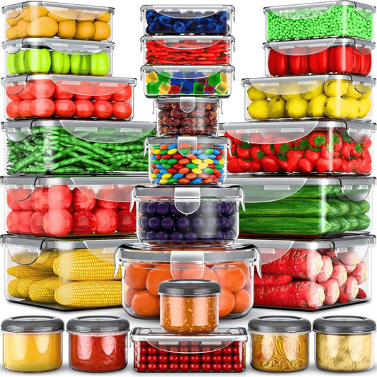 Meal Prep Box Food Storage Organizer with Stackable Microwave- and Freezer-Safe Plastic Containers