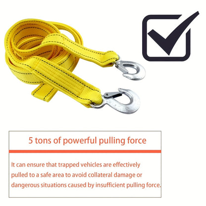 Recovery Tow Strap with Forged Steel Hook - 4M 13FT 11000LB Heavy Duty Winch Strap for Off-Road SUV Truck Pickup Emergency Vehicle Rescue Towing Equipment