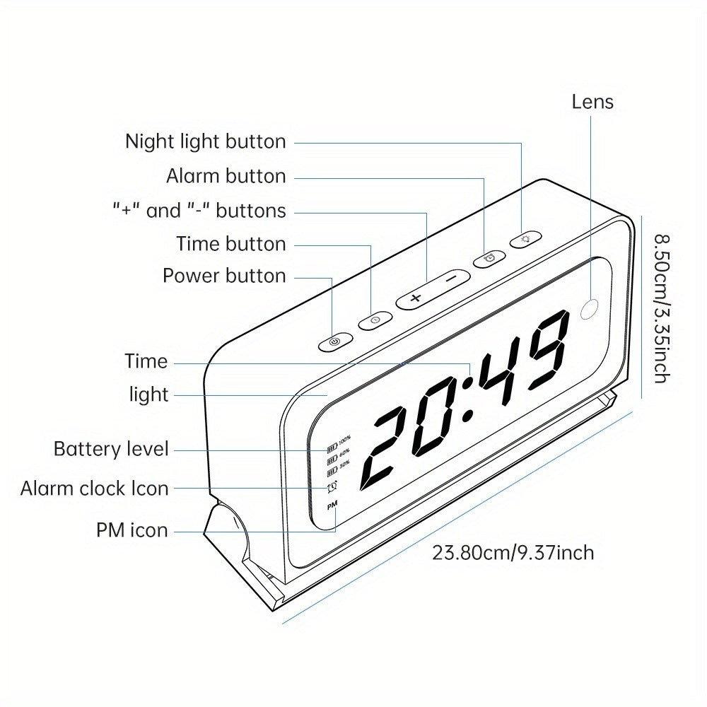 2K WiFi Clock Camera for Home, 5GHz & 2.4GHz Dual Band Wireless Indoor Security Camera, Nanny Cam Baby Monitor Dog Camera, Full Color Night Vision, Motion Detection, Two-Way Talk, Hidden Design