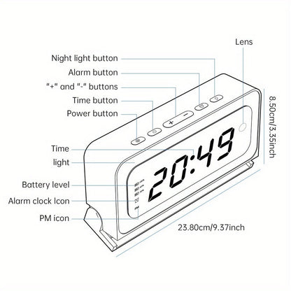 2K WiFi Clock Camera for Home, 5GHz & 2.4GHz Dual Band Wireless Indoor Security Camera, Nanny Cam Baby Monitor Dog Camera, Full Color Night Vision, Motion Detection, Two-Way Talk, Hidden Design