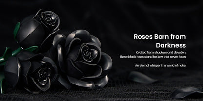Building Block Set Black Rose Bouquet, 152-Piece Three-Flower Model with Adjustable Stems and Leaves for Display