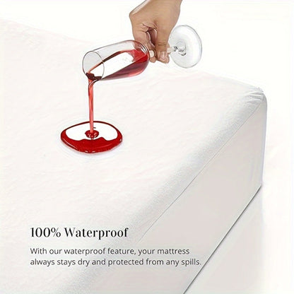 Waterproof Mattress Protector 2 Pack - Soft Microfiber Terry Cover, Noiseless Washable Fitted Sheet 8"-14" Deep Pocket, Twin Full Queen King
