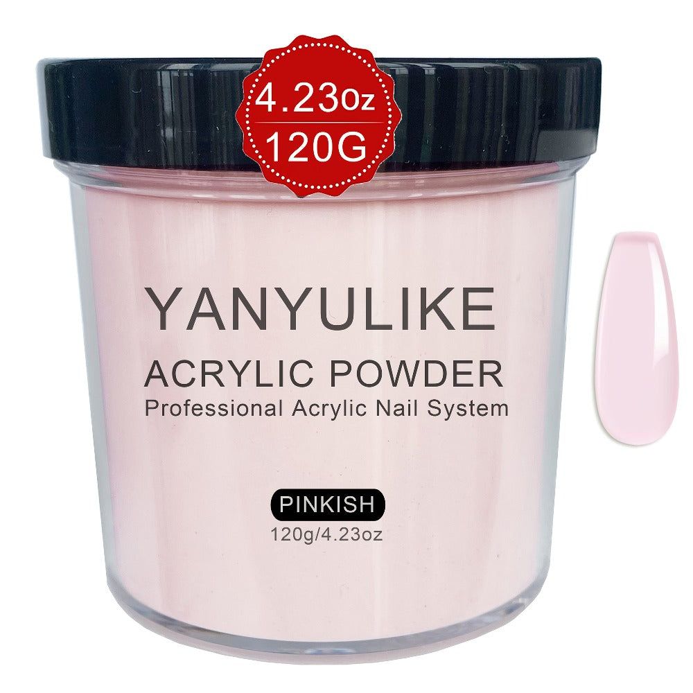 Clear Pink White Acrylic Nail Powder 4oz No Lamp Needed – Polymer Formula for Nail Extensions Sculpting 3D Nail Art Overlays Beginner & Professional System