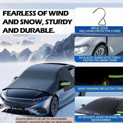 Car Windshield Snow Cover & Frost Shield 102" x 45" - Magnetic Windshield Cover with Side Window Protection for All Seasons
