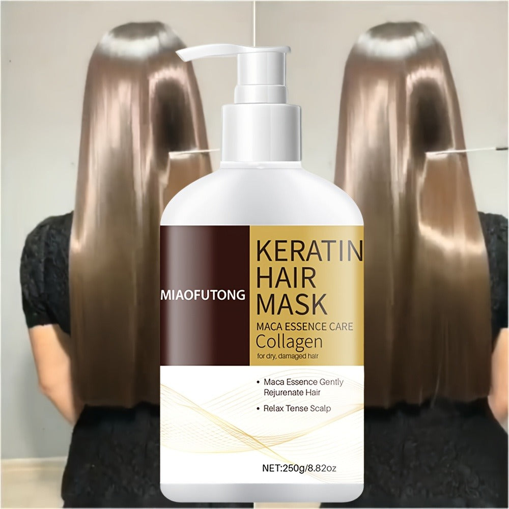 Argan Oil Hair Mask 250g with Castor Oil & Rosemary Oil – Deep Conditioning Collagen Keratin Repair for Dry Damaged Hair, Prevents Split Ends & Breakage, Intense Moisture Restore, All Hair Types