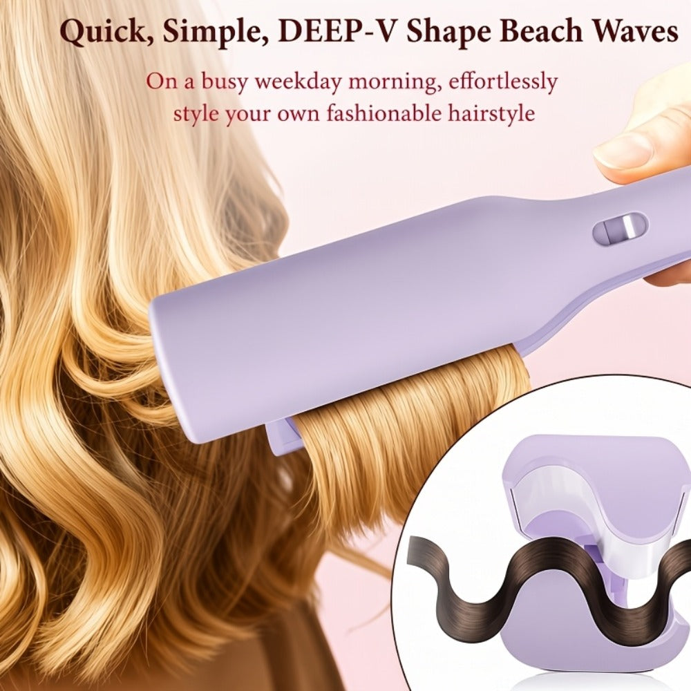 32mm Professional Curling Iron for Waves & Deep Curls with Anti-Scald Safe Temp Control — Long-Lasting Salon Curl Iron for Women, Hair Enthusiasts & Stylists, Gift for Her, Purple