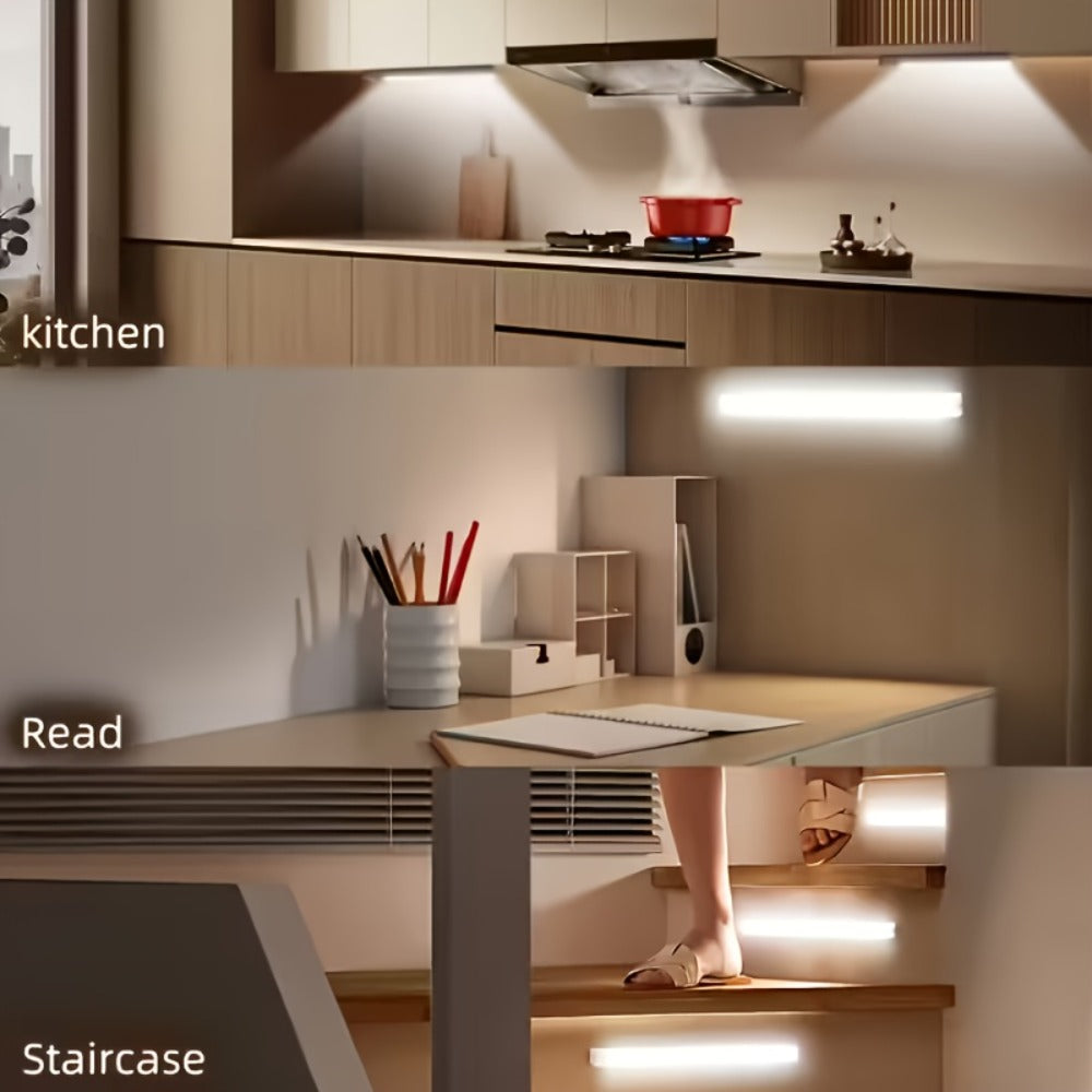 Motion Sensor Cabinet Light 6 Pack - USB-C Rechargeable LED Under Cabinet Lighting for Home Cooking, Dining and Outdoor Meals