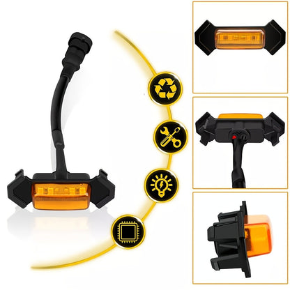 Grille LED Lights 4pcs - Amber Yellow 12V Front Grille Decorative Lights, Black Shell, Universal Fit for Toyota, Pickup Trucks & Off-Road Vehicles
