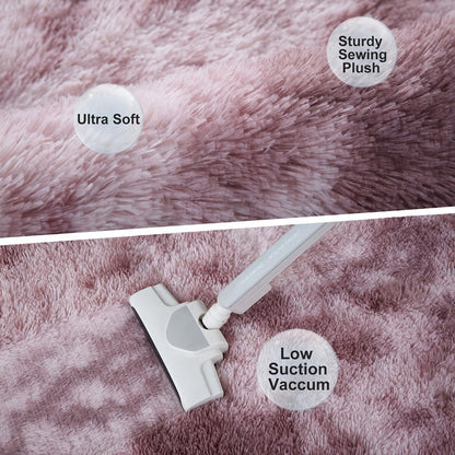 Tie-Dye Plush Area Rug in Light Gray, Dark Gray, Light Pink or Black, 63 by 90 Inch Floor Mat