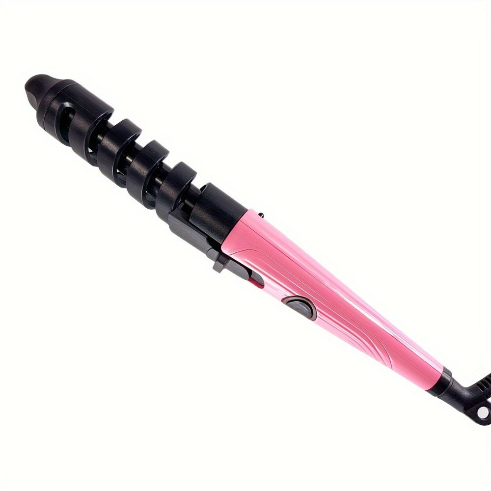 Spiral Curling Wand for Women Professional Hair Curler Electric Curl Iron Fast Heat-Up Long-Lasting Waves Bouncy Defined Spiral Curls All Hair Types Lightweight Ergonomic US Plug Gift for Girls Pink