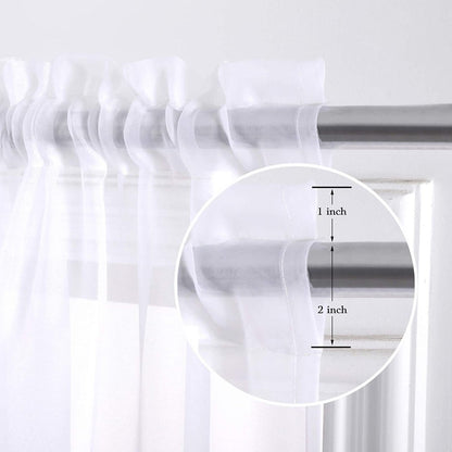 Two-Panel Solid Sheer Curtains with Rod-Pocket Header, Seven Colors and Four Size Configurations