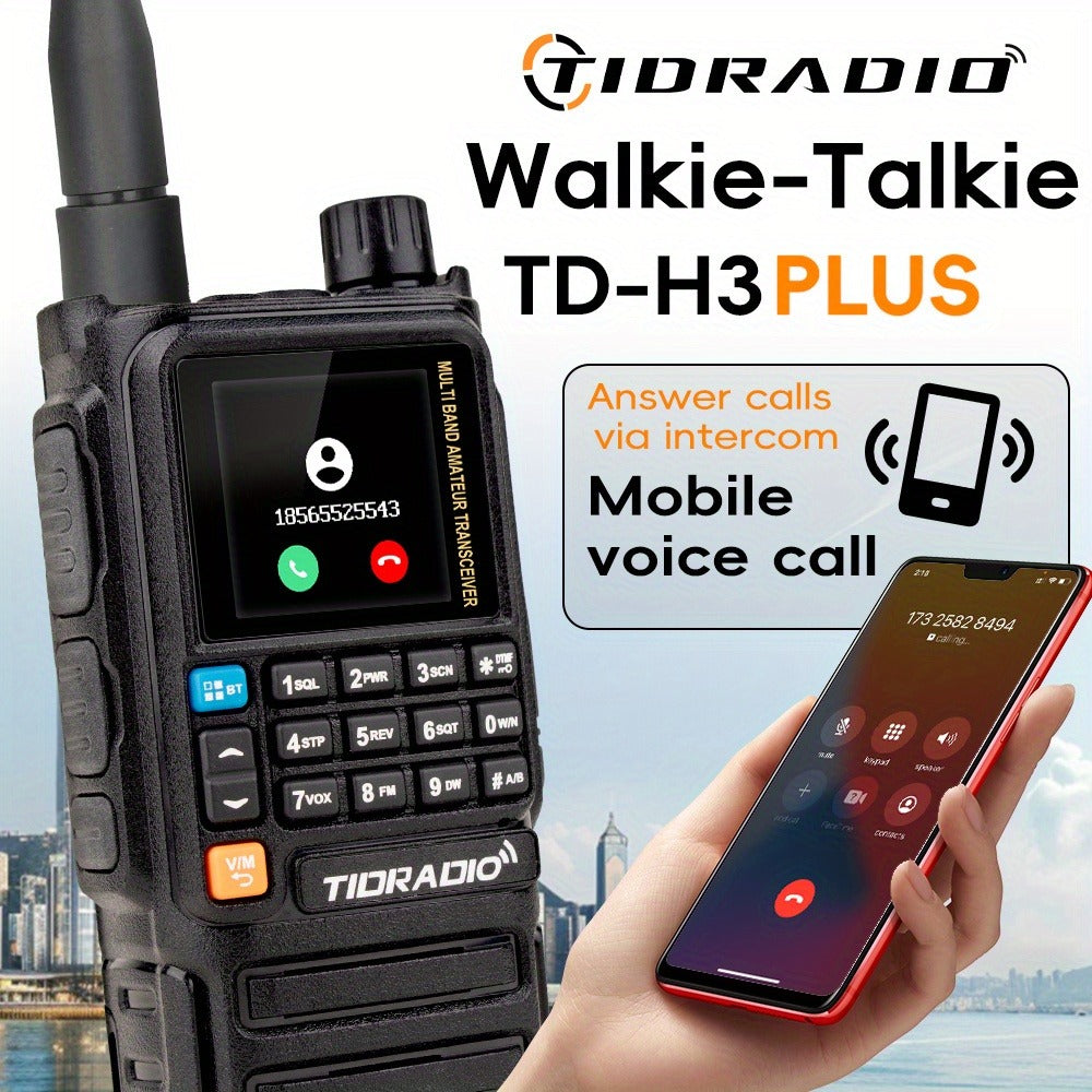 Tidradio H3 Plus Ham Radio Multi-Band Two-Way Radio, AM/FM Reception, Wireless Headset Compatible