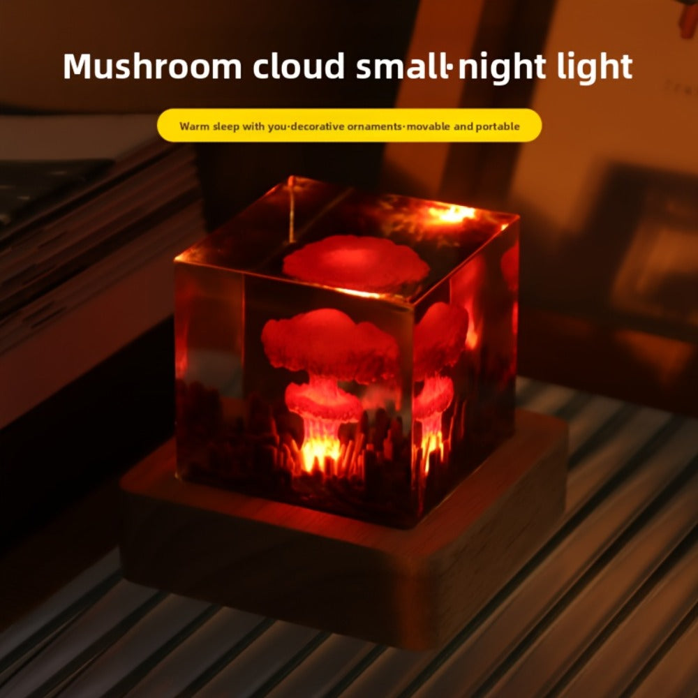 Mushroom Cloud Night Light – USB Powered LED Atomic Bomb Glow Lamp, Sci-Fi Desktop Decoration Art Piece, Unique Gift for Nuclear Enthusiasts, Bedroom Living Room Office Decor