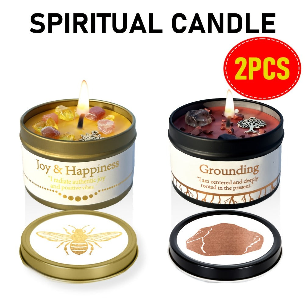 3oz Decorative Tin Candle or Two-Piece Crystal and Guidance Card Set with Multiple Label Pairings