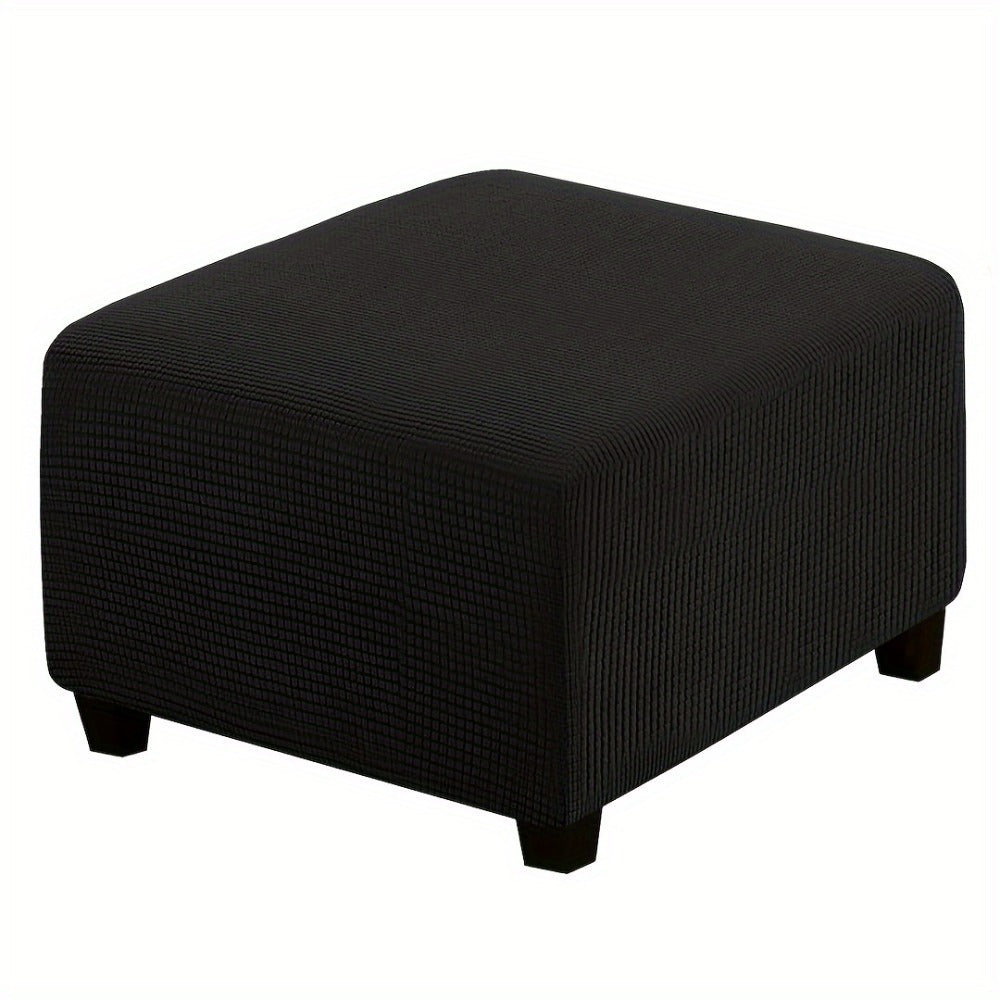 Square Ottoman Cover with Elastic Band in Six Color Labels and L or XL Size Options for Home and Office Footstools