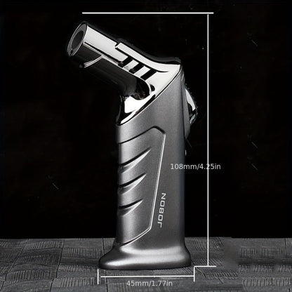 Butane Torch Lighter with Gift Box - Jobon Adjustable Flame Kitchen Torch, BBQ Camping Lighter for Men, Child Safety Lock, Windproof Refillable Jet Flame, Holiday Birthday Gift (Gas Not Included)