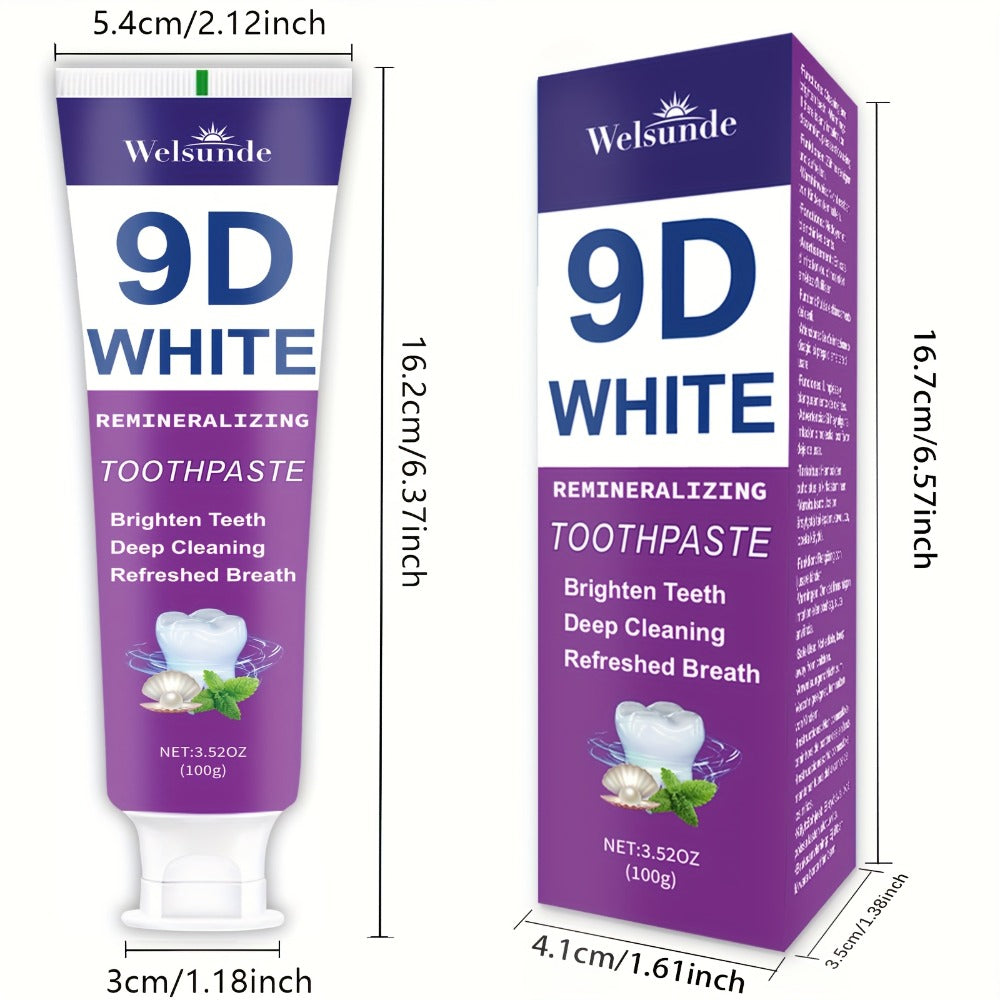 Four-Pack 100g Purple Mint Toothpaste Tubes with 9D Label Design and 400g Total Listed Quantity