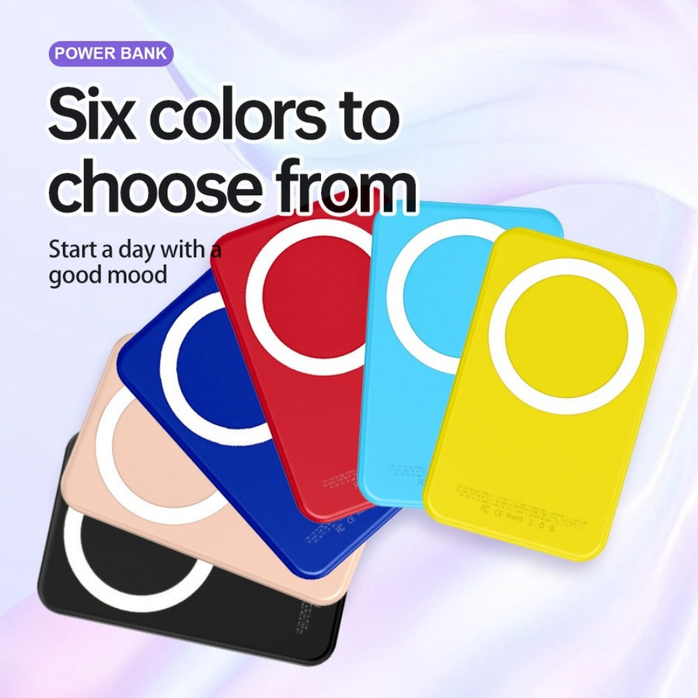 Magnetic Power Bank 5000mAh Mini Wireless Charging PD & QC 3.0 Fast Charge Colorful Portable Charger for iPhone 17 16 15 14 13 MagSafe Compatible