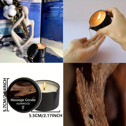 Black-Tin Massage Candle with Scent and Pack-Count Options for Spa, Pedicure and Body-Oil Use