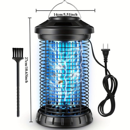 Cylindrical Electric Insect Zapper with 4200V Grid, Hanging Handle, Power Cord and Cleaning Brush