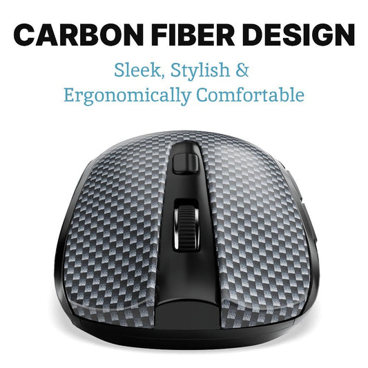 Silent Wireless Mouse Ergonomic Quiet Click – 2.4GHz, 18-Month Battery, 800/1200/1600 DPI Optical Sensor, Plug & Play Nano Receiver for PC, Laptop, Chromebook & Mac | Gray & Black