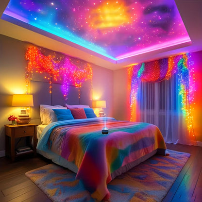 Water Ripple Projection Lamp 3D Dynamic Wave Atmosphere Light – USB Powered, Remote Control, Color Changing Romantic Ambient Night Light for Bedroom, Home Theater, Wedding & Meditation