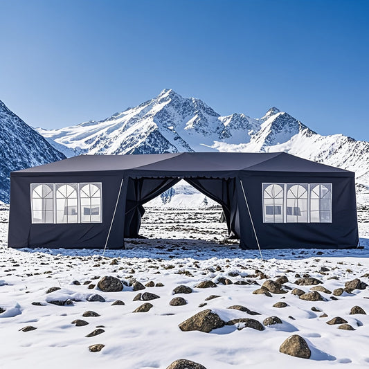 Party Tent Black Waterproof Iron Frame | Wedding Patio Camping Gazebo