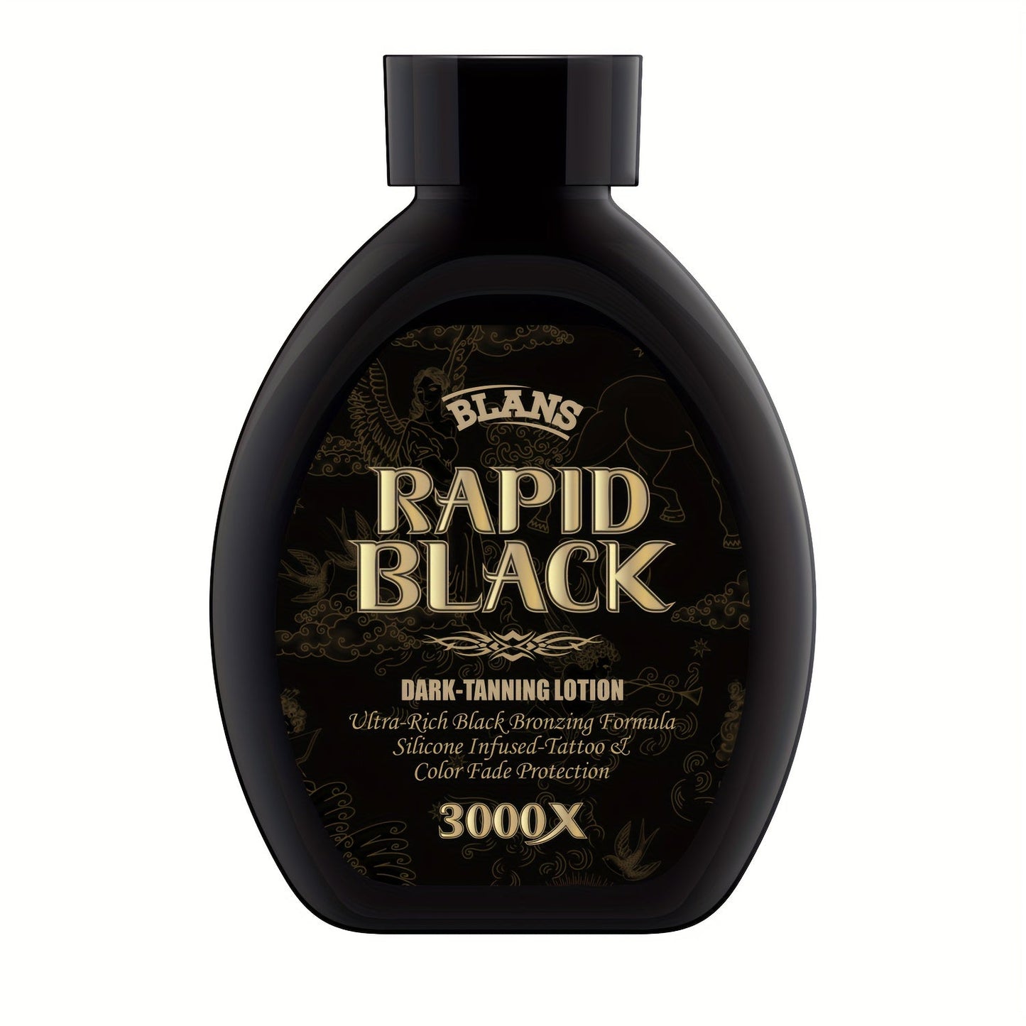 Black Flip-Cap Self-Tanning Lotion 200ml with Coconut and Glycerin Labeling for Body Application