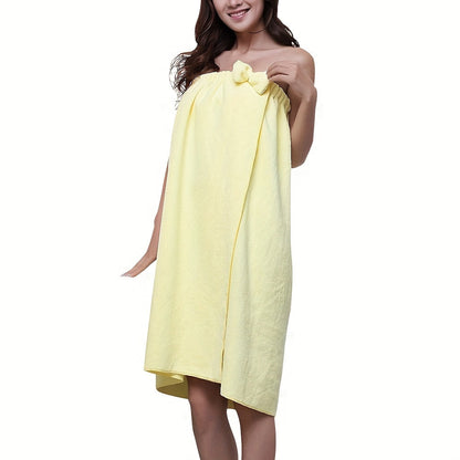 Women's Bath Wrap in Orange, Yellow, Pink or Green Checkout Colors with Adjustable Closure Detail