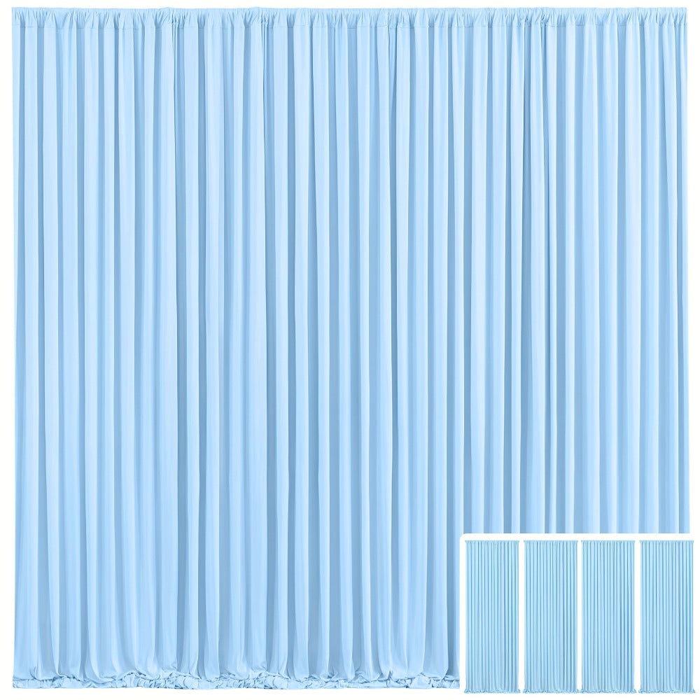 Backdrop Curtains 4 Pack 59x118 Inch – Wrinkle-Resistant Non-Transparent Party Decoration Fabric with Pole Pocket, Machine Washable & Reusable for Wedding, Birthday, Christening, Graduation & Holiday Events